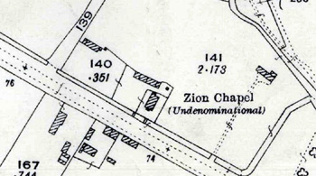 Zion Chapel shown on the Ordnance Survey map for 1926